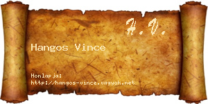 Hangos Vince névjegykártya
